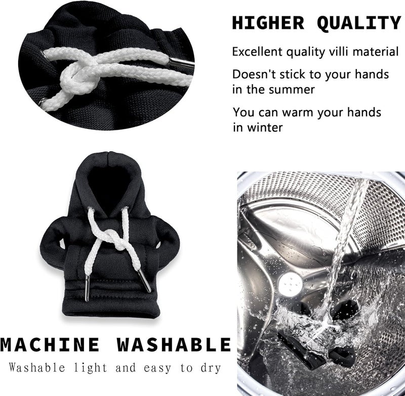 vvag Gear Shift Hoodie,Universal Shift Knob Hoodie, 4.7 Inch Car Shifter Stick Protector Decoration, Funny Hoodie Car Gear Shift Cover, Auto Interior Accessories Shifter Hoodie (Black) - Image 5